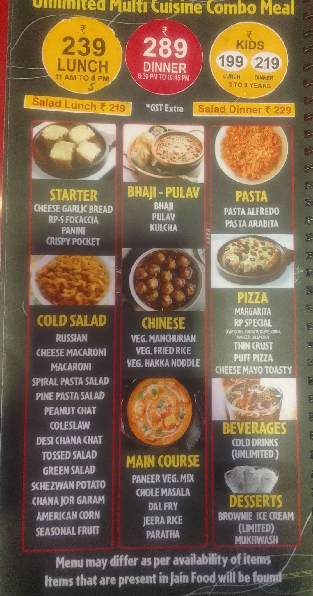 Real Paprika Ambawadi menu