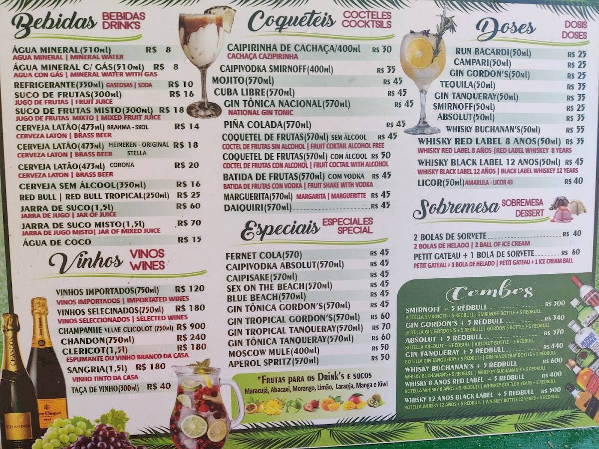 Recanto do Sol cardápio