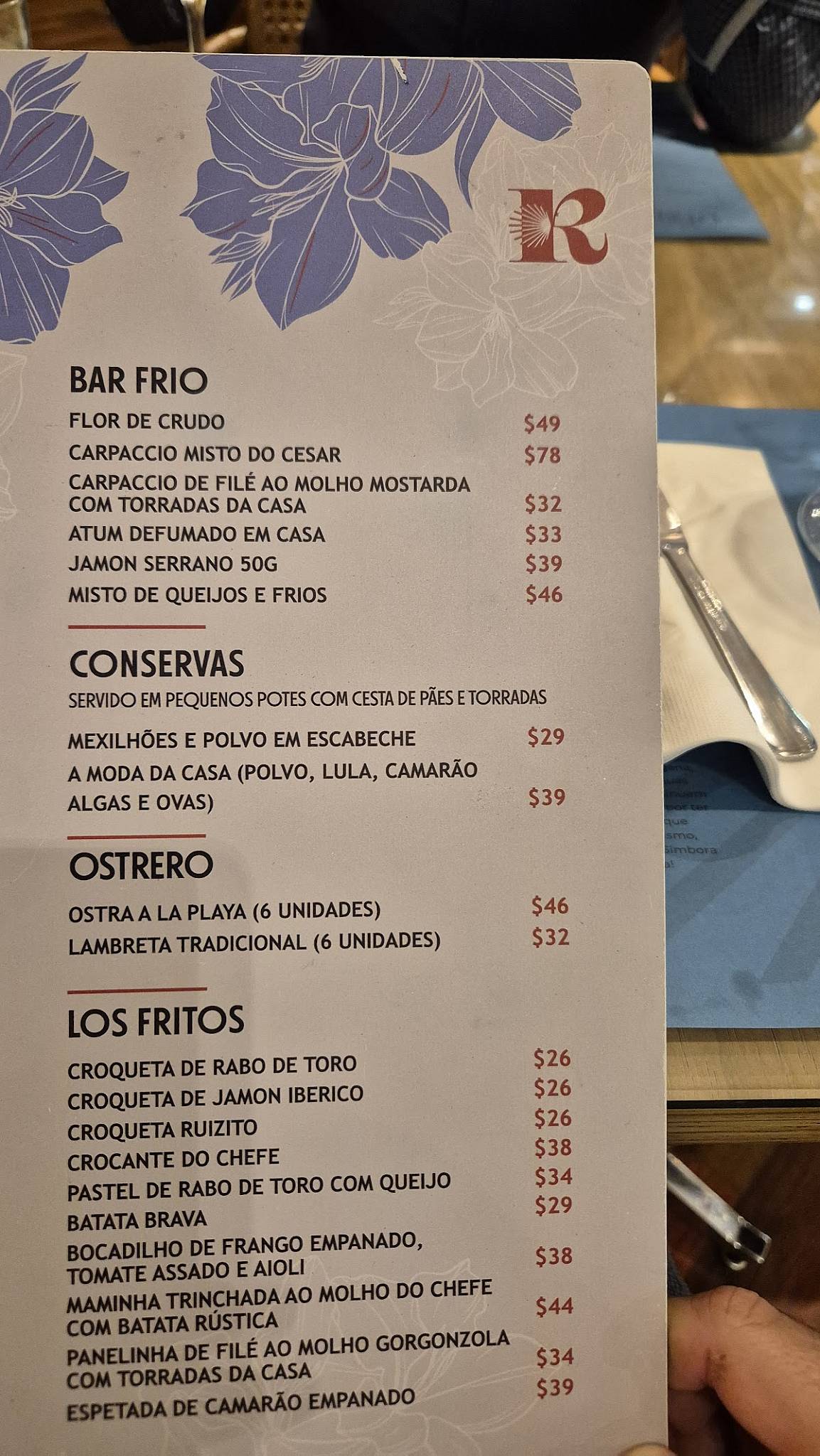 Ruizito Cocina Ibérica cardápio