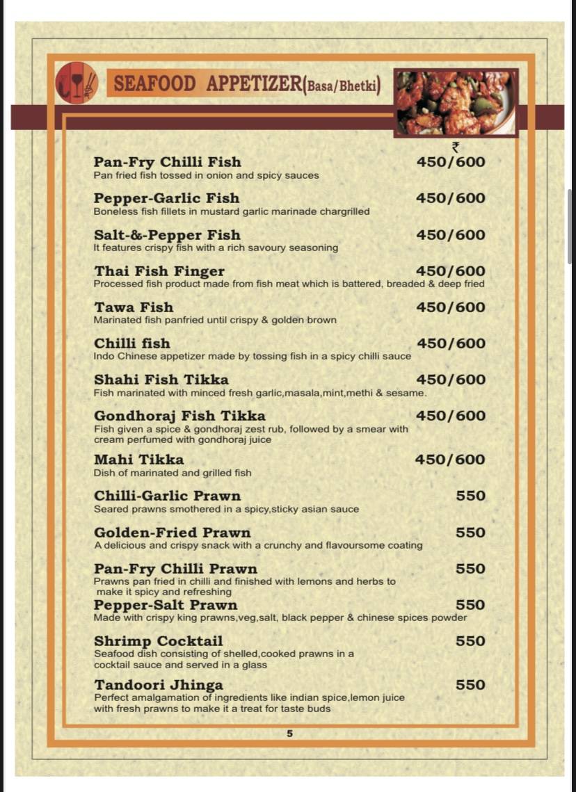 Red Xpress Restaurant & Bar menu