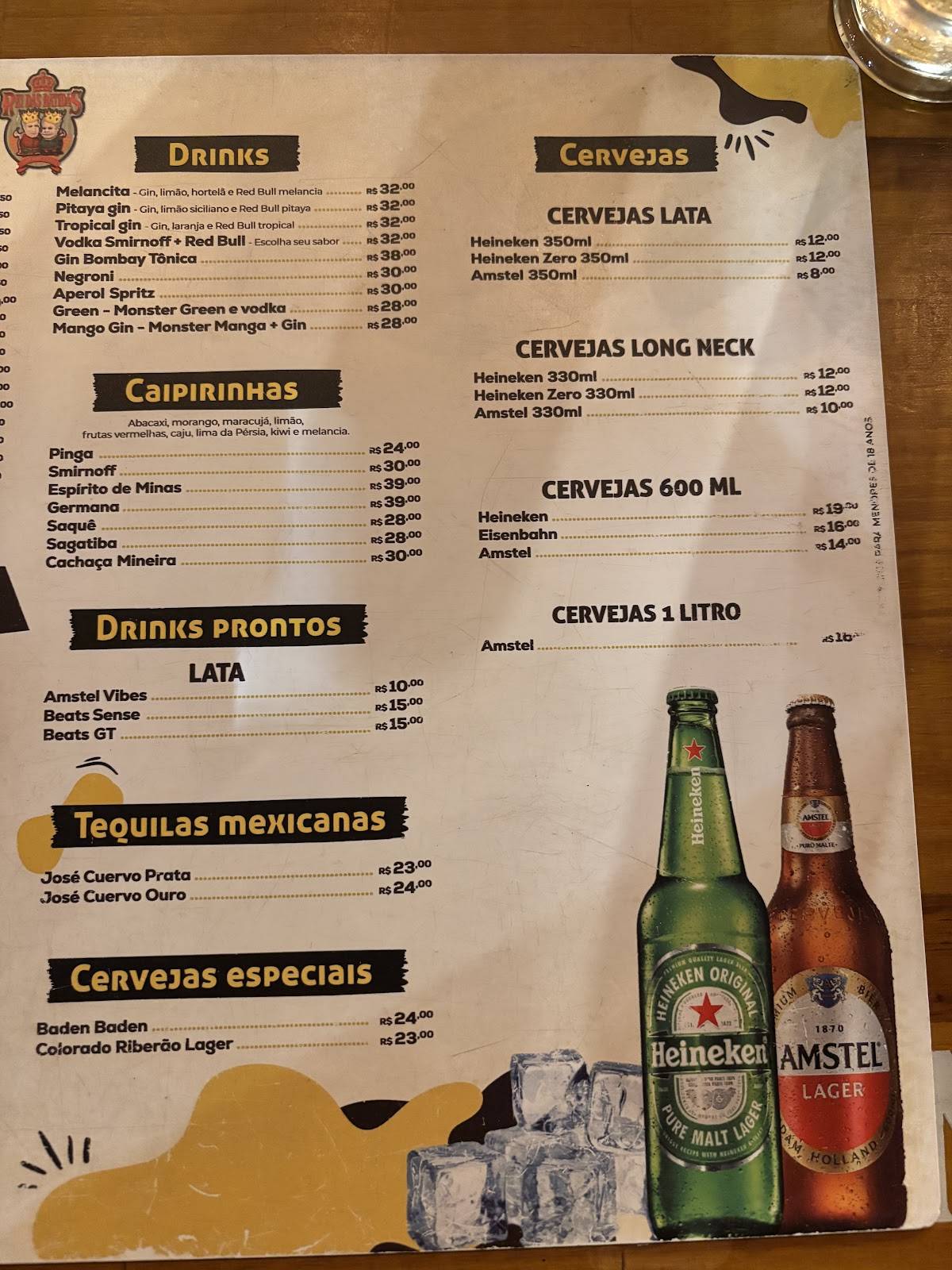 Rei das Batidas cardápio