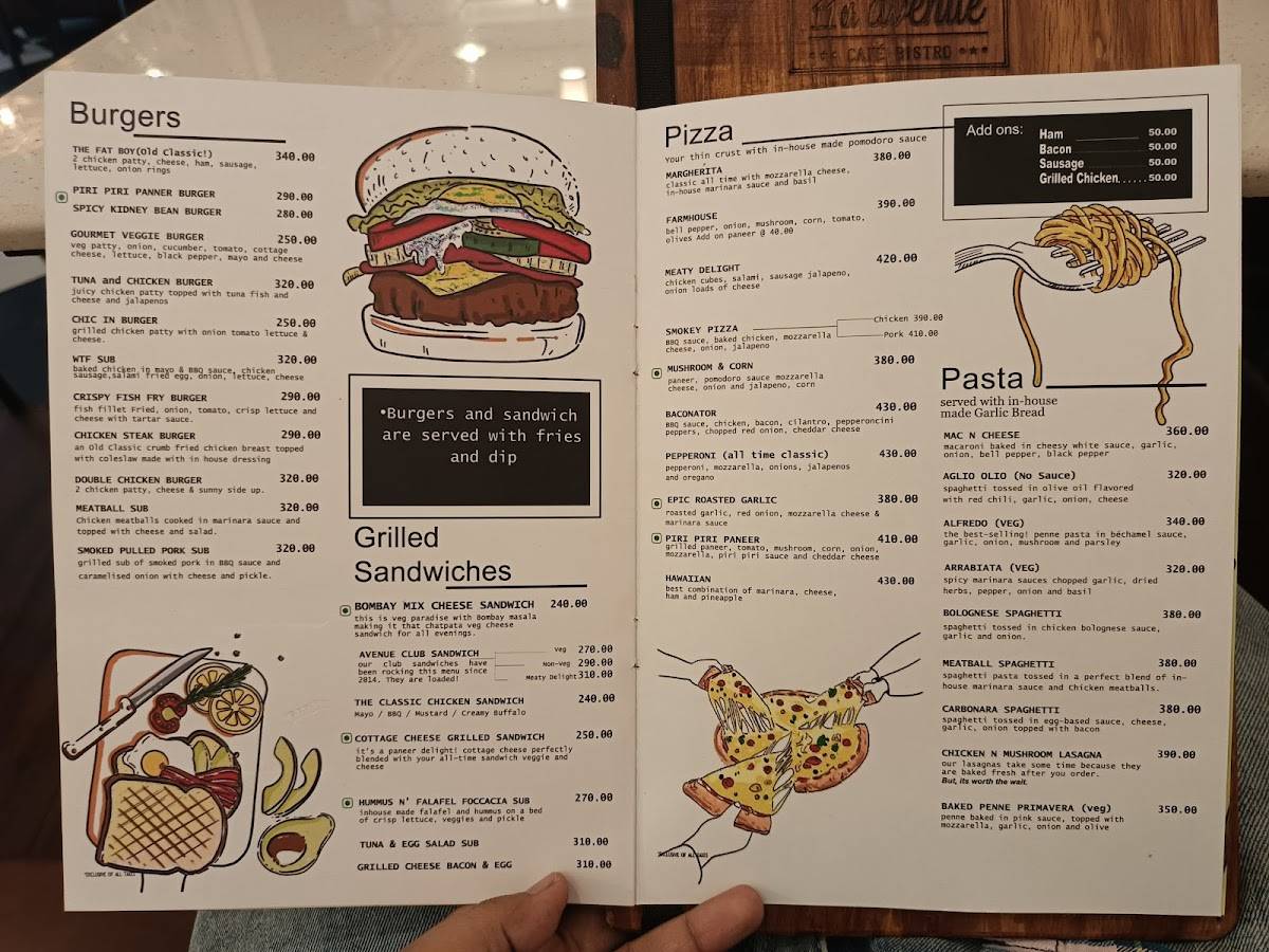 11th Avenue Cafe Bistro menu