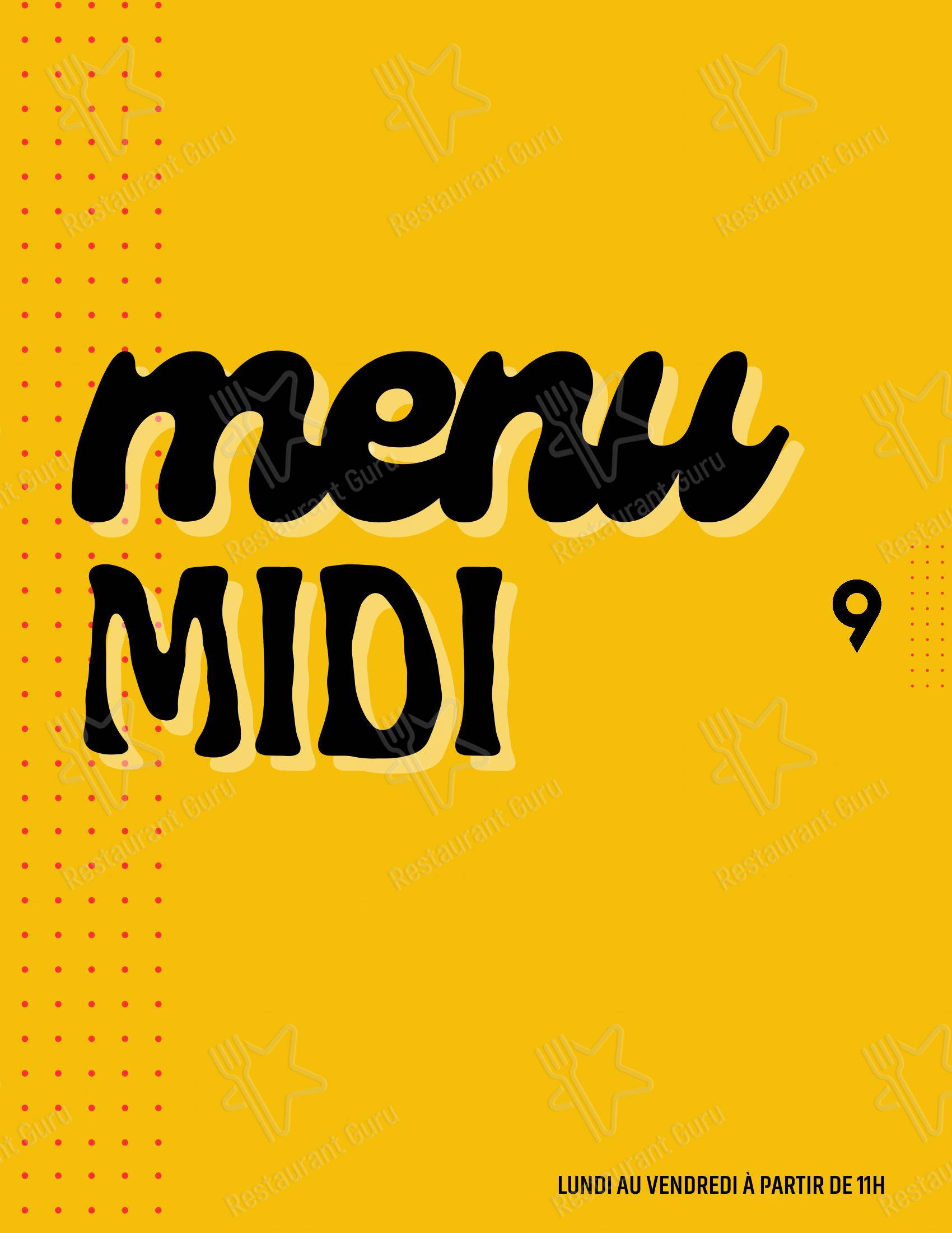 Основное меню pour 9 resto déjeuner restaurant