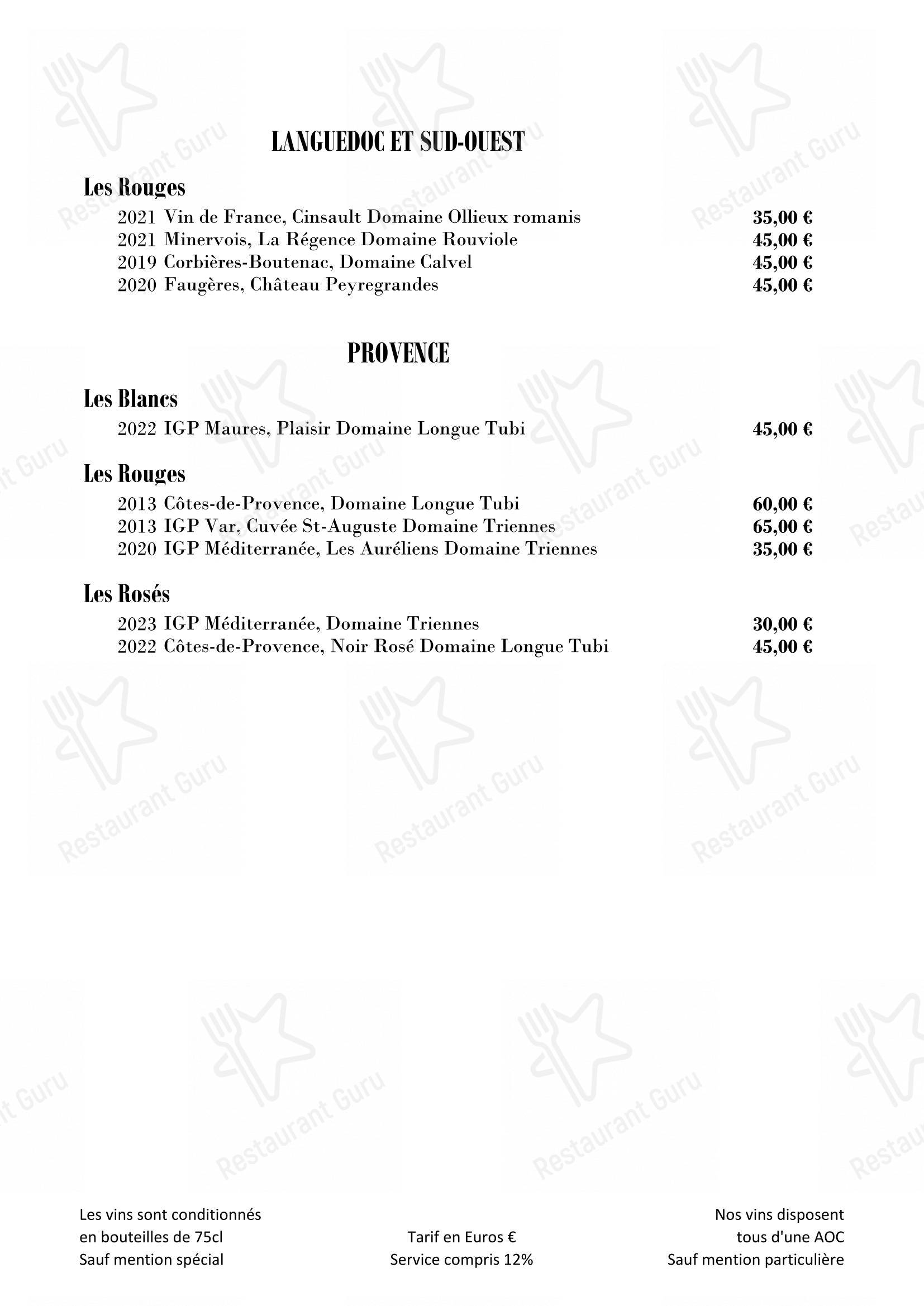 Menu pour A l'Échevin - Крафт меню