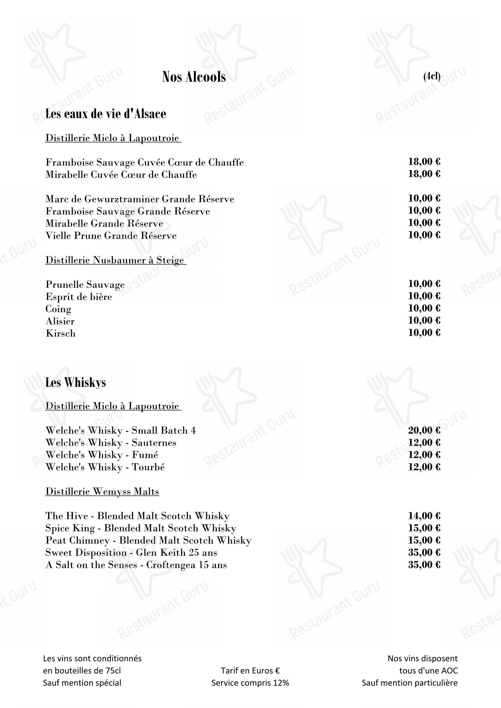 A l'Échevin dans Colmar - Крафт меню