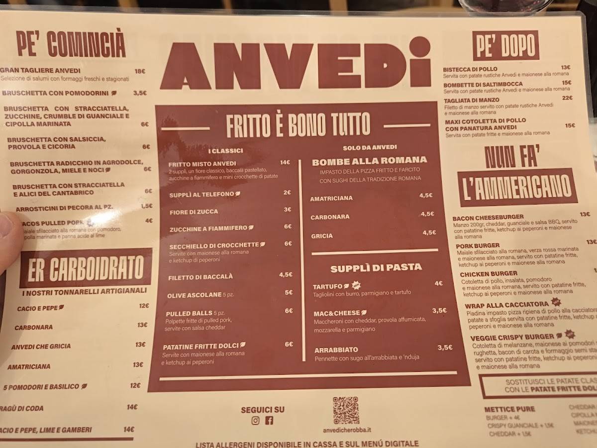 Menu di ANVEDI BATTISTINI 