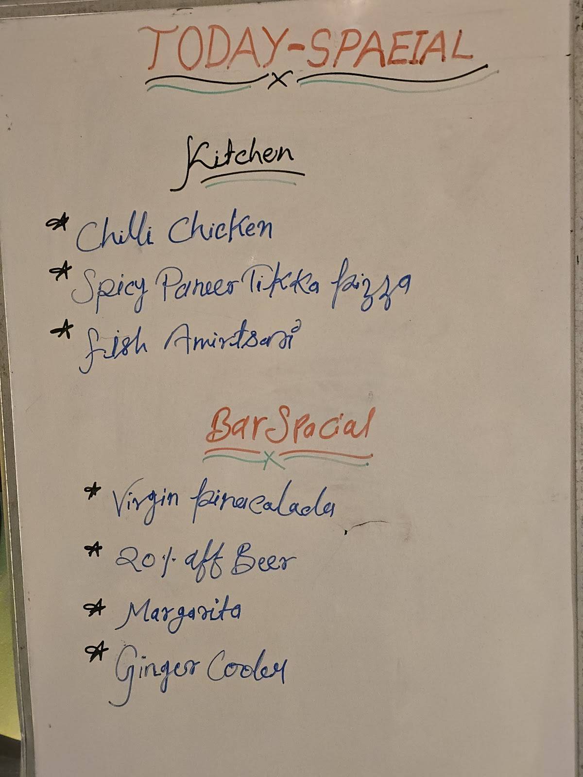 ARMADA Restro & Bar menu