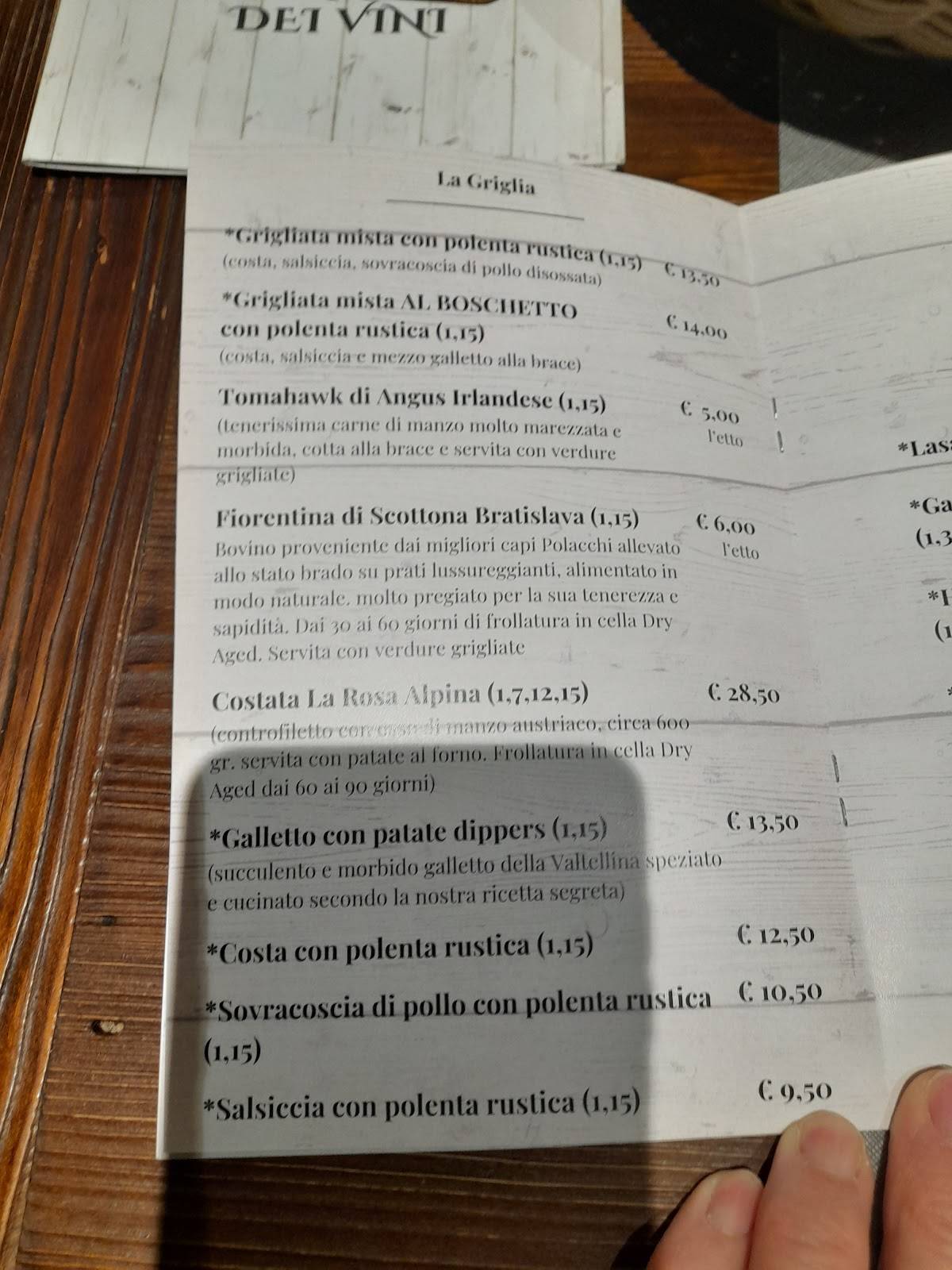 Menu di Al Boschetto Ristogrill 