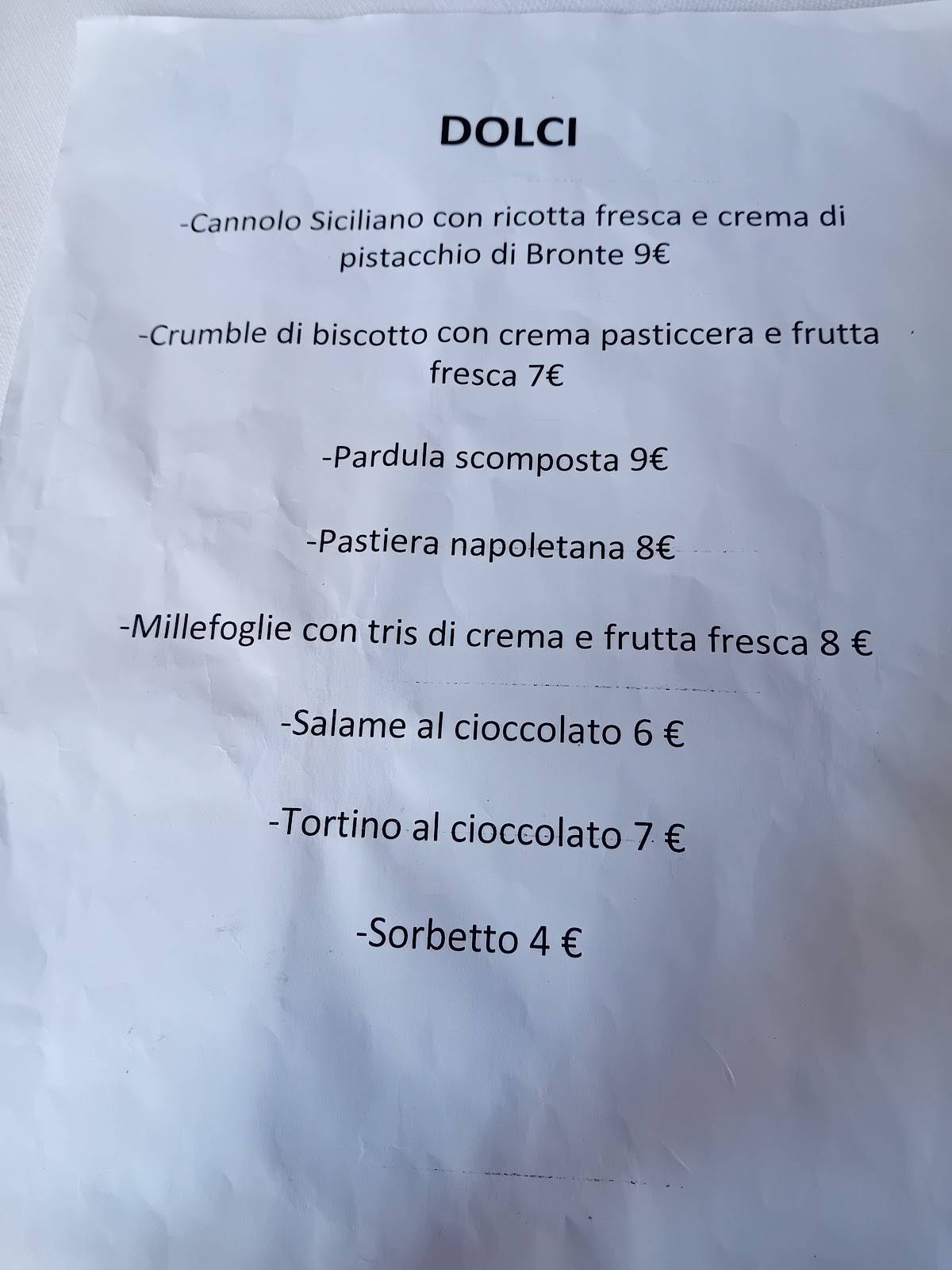 Menu di Amare 