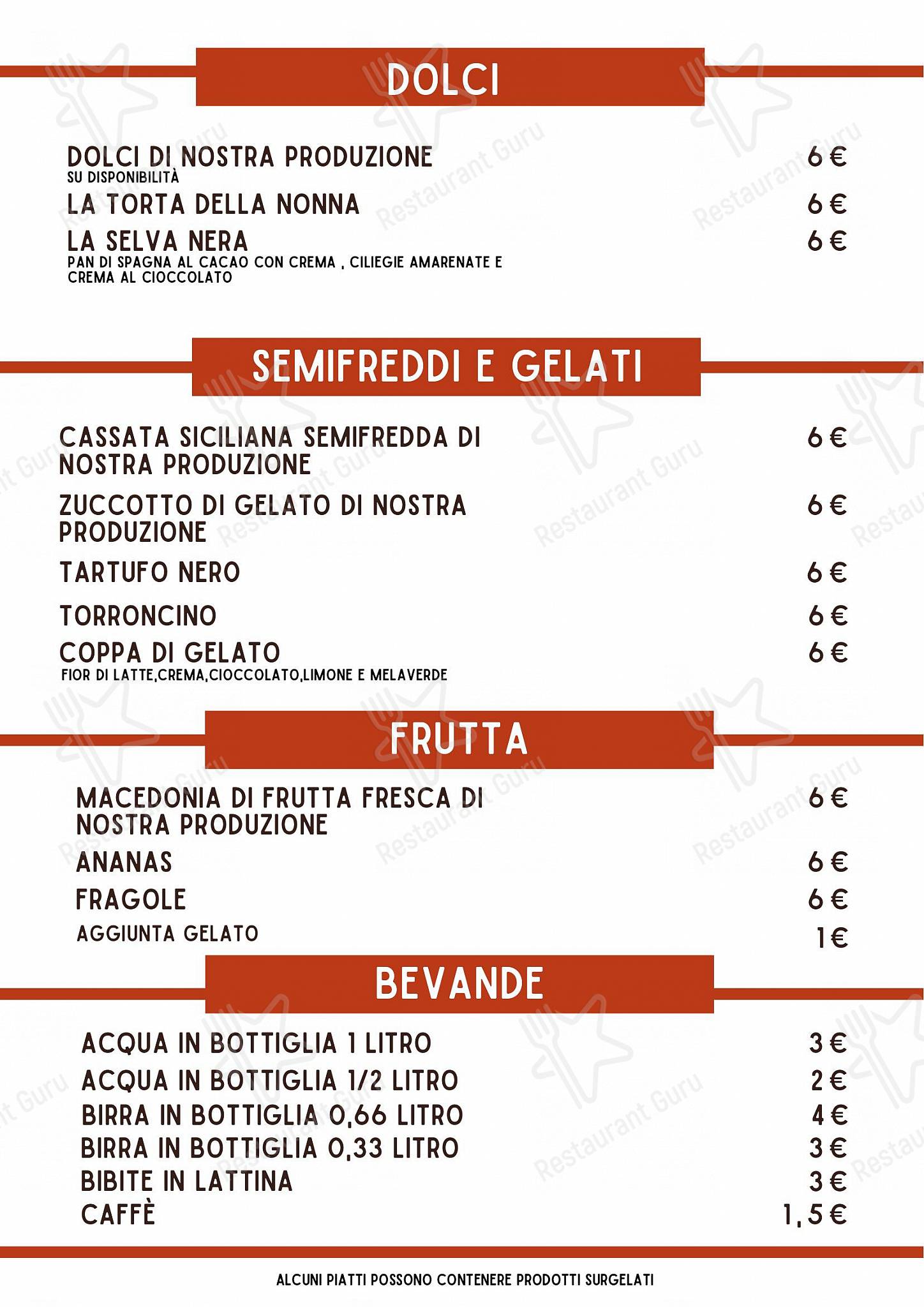 Dinner Menu per Ristorante Antica Cascina Zappa in Vedano al Lambro