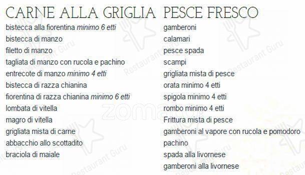 Menu di L'Antica Griglia Toscana 