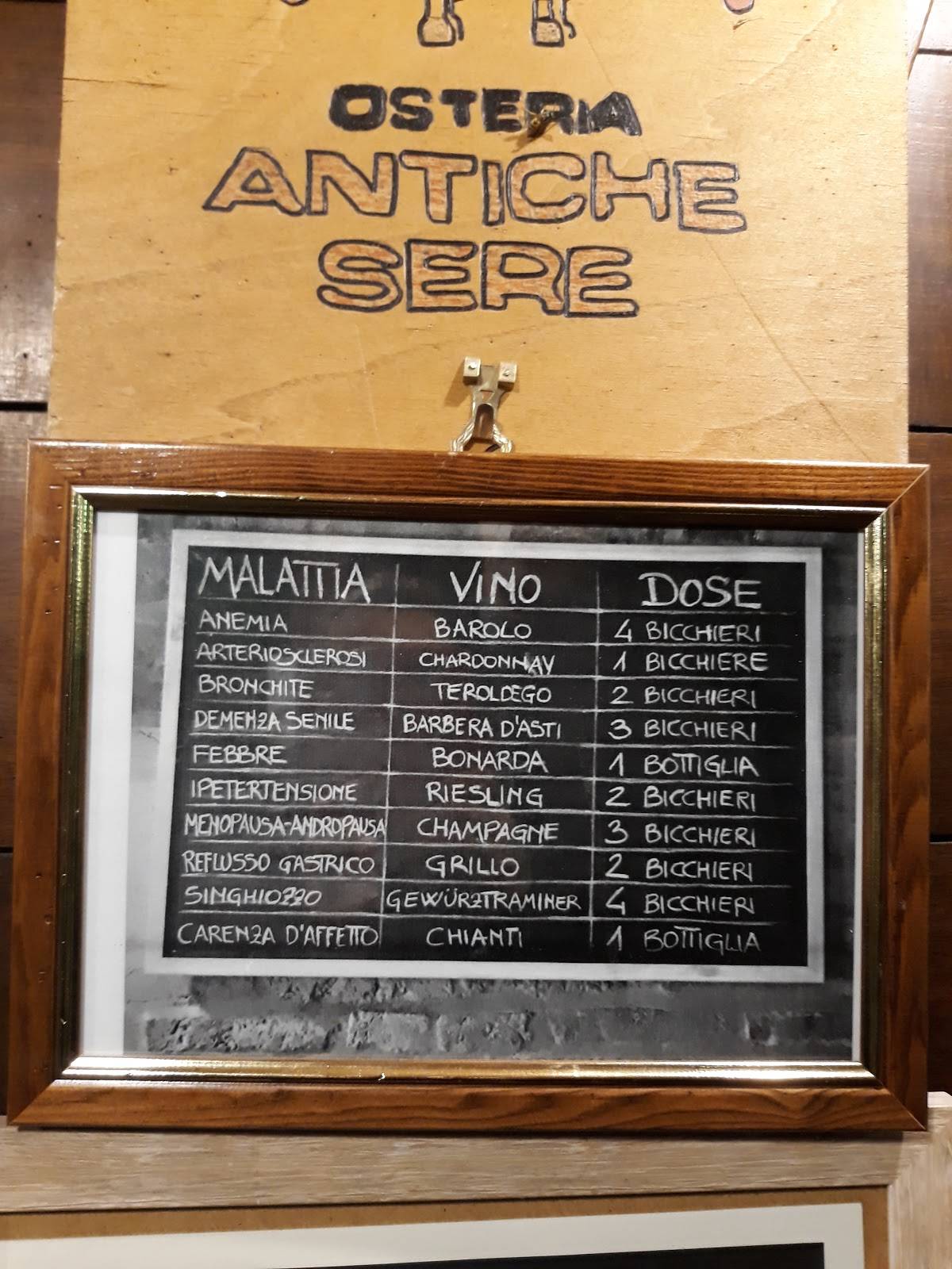 Menu di Antiche Sere 