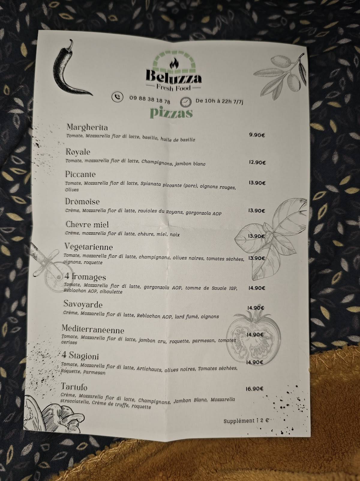 Menu de Beluzza