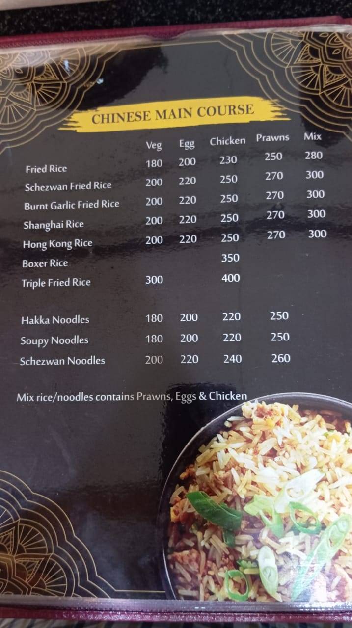 Shetty's Kitchen family restaurant menu