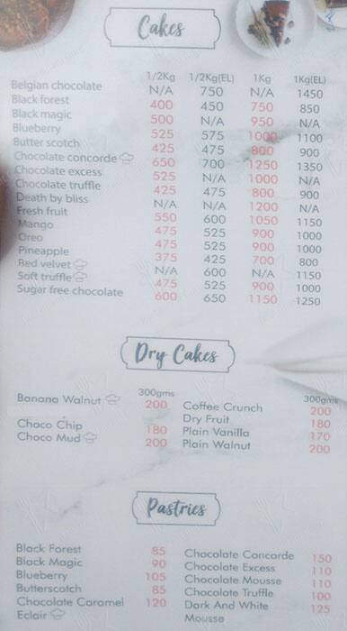 Binge Bakery & More menu