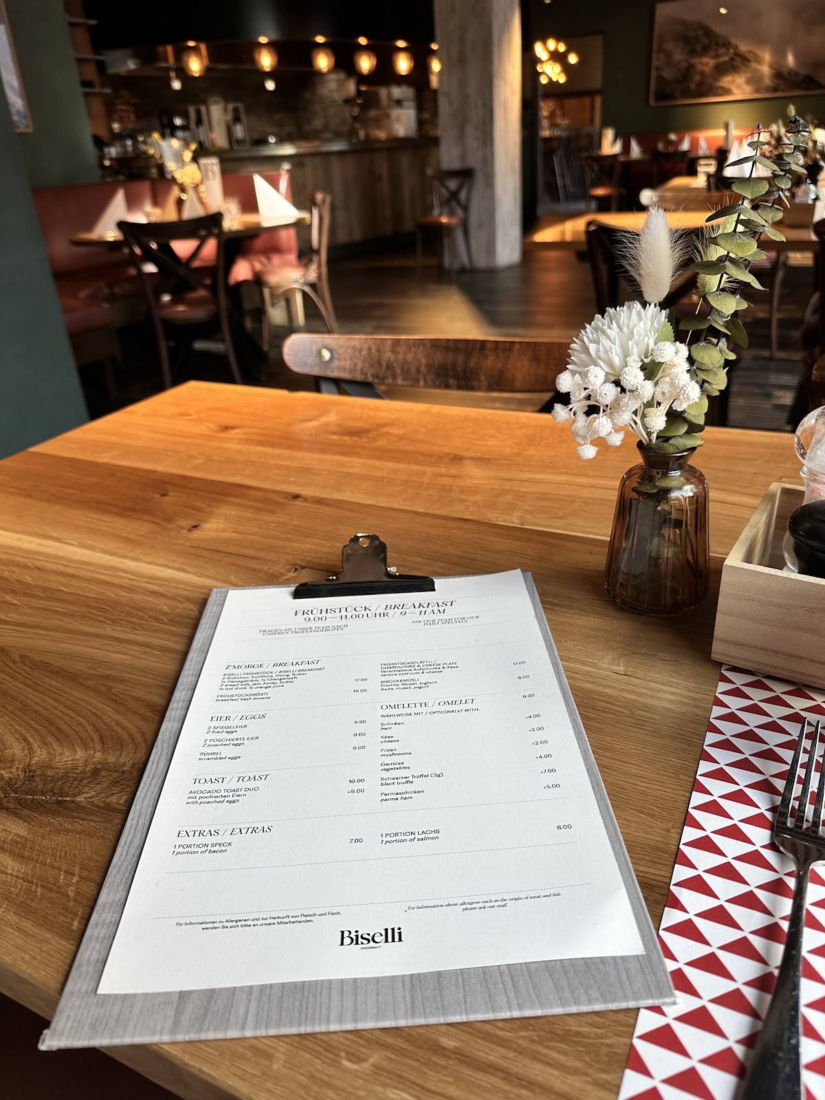 Menu di Restaurant Biselli 