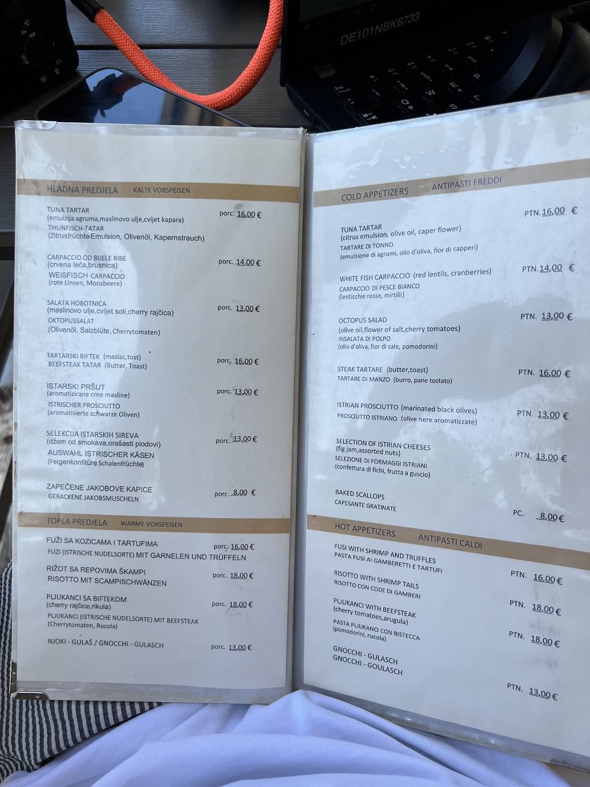 Menu di Bistro Valkane 