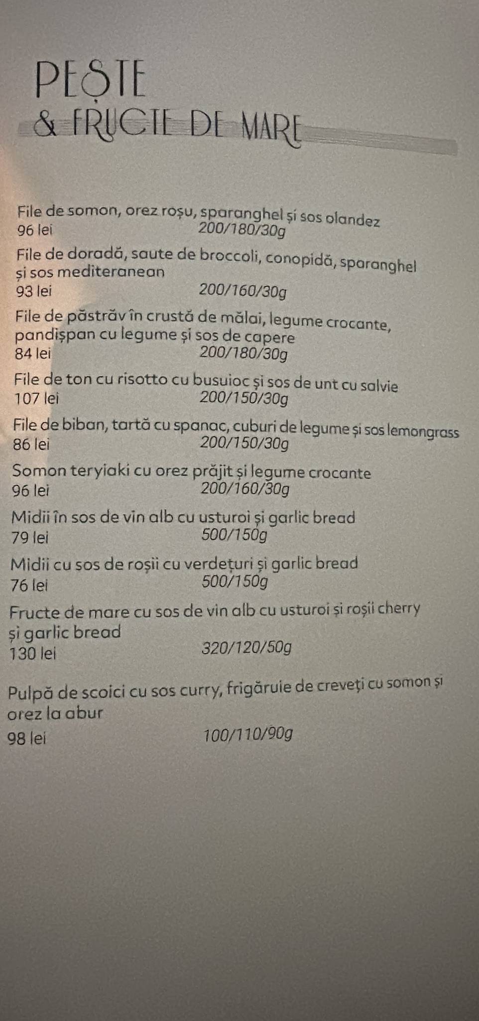 Menu de Bloom Restaurant
