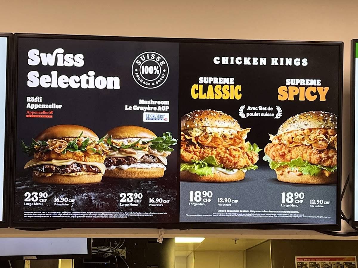 Menu di Burger King 
