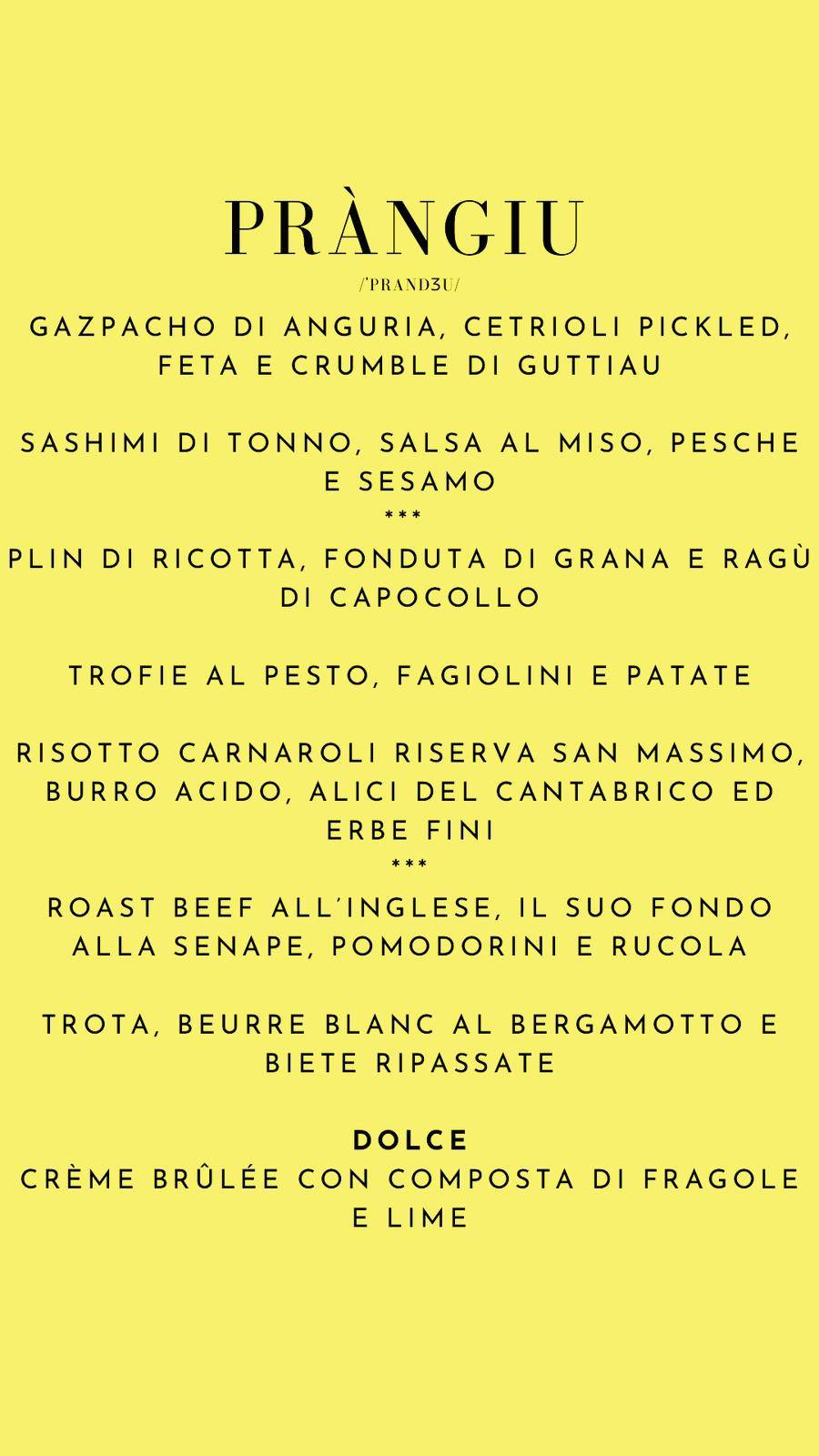 Menu di Burro 