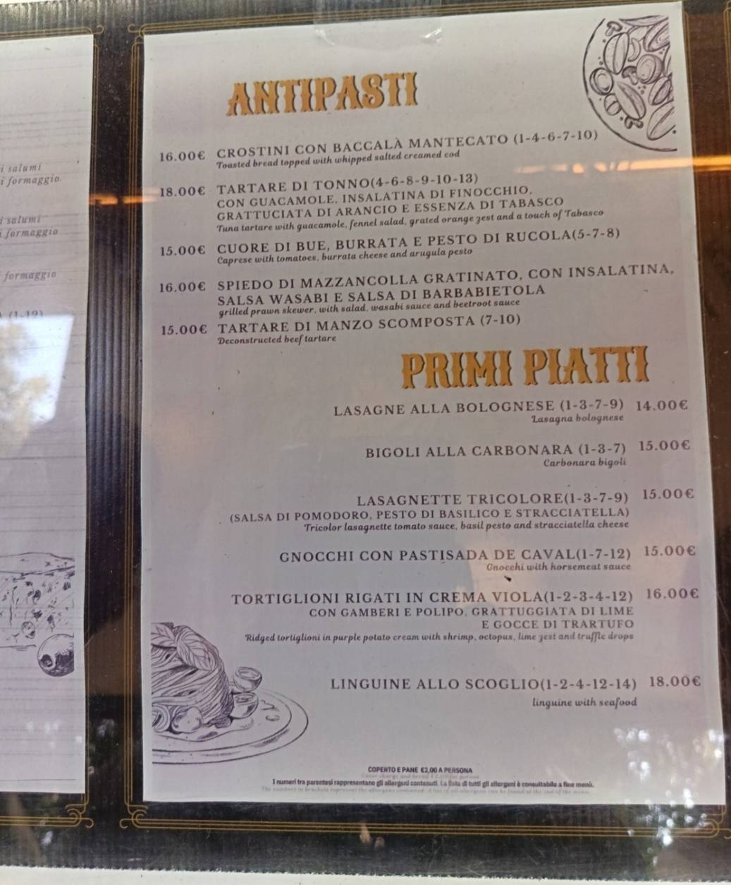 Menu di CASAMATTA Bistrot Verona 