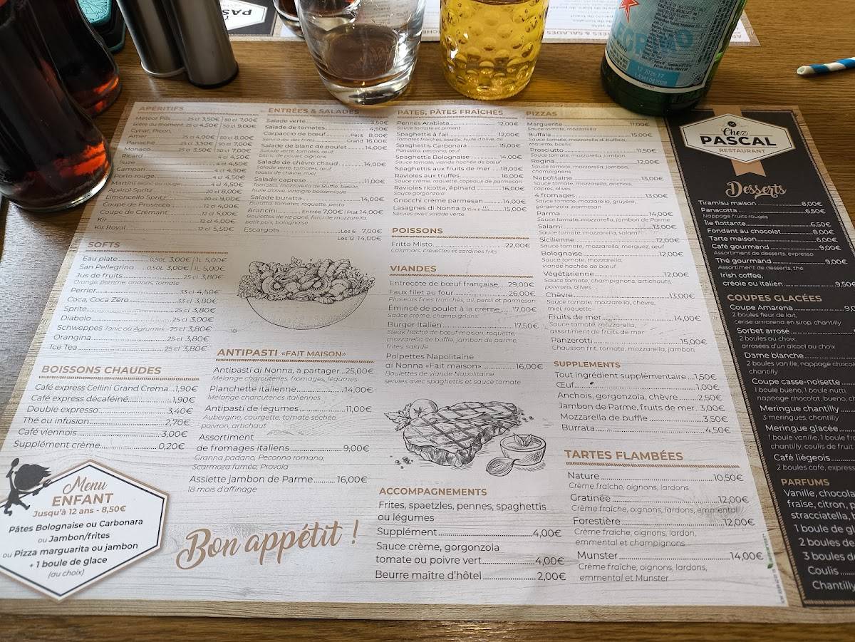 Menu de CHEZ PASCAL