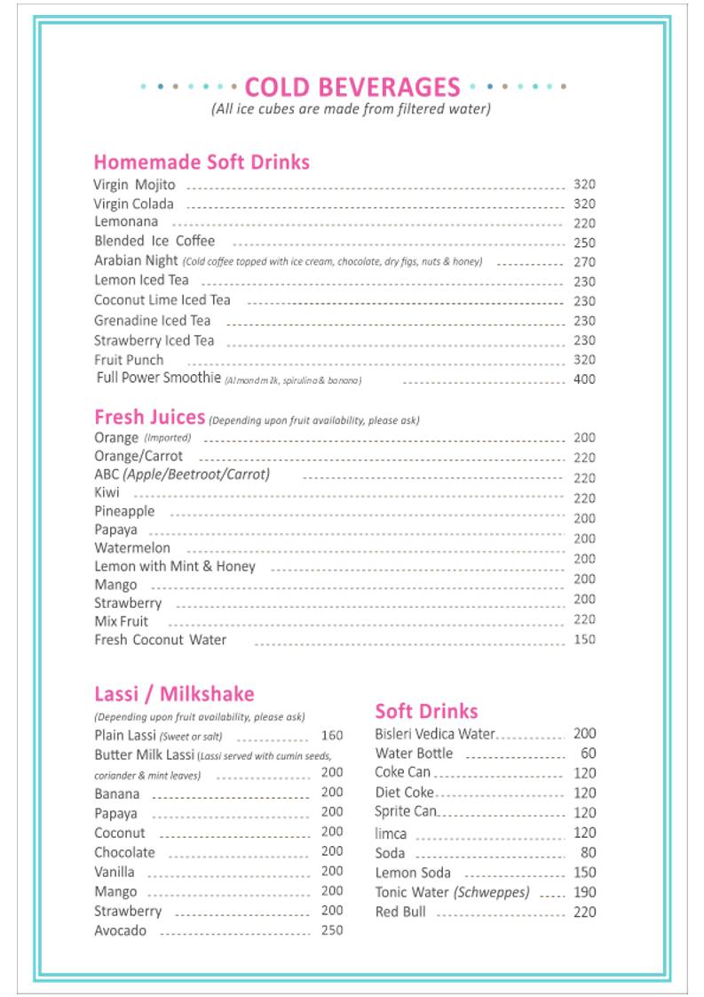 Cafe Antonio menu