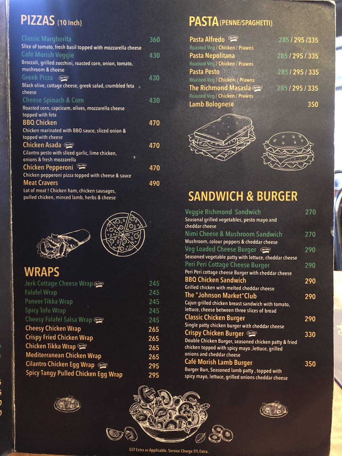 Cafe Mor'ish menu