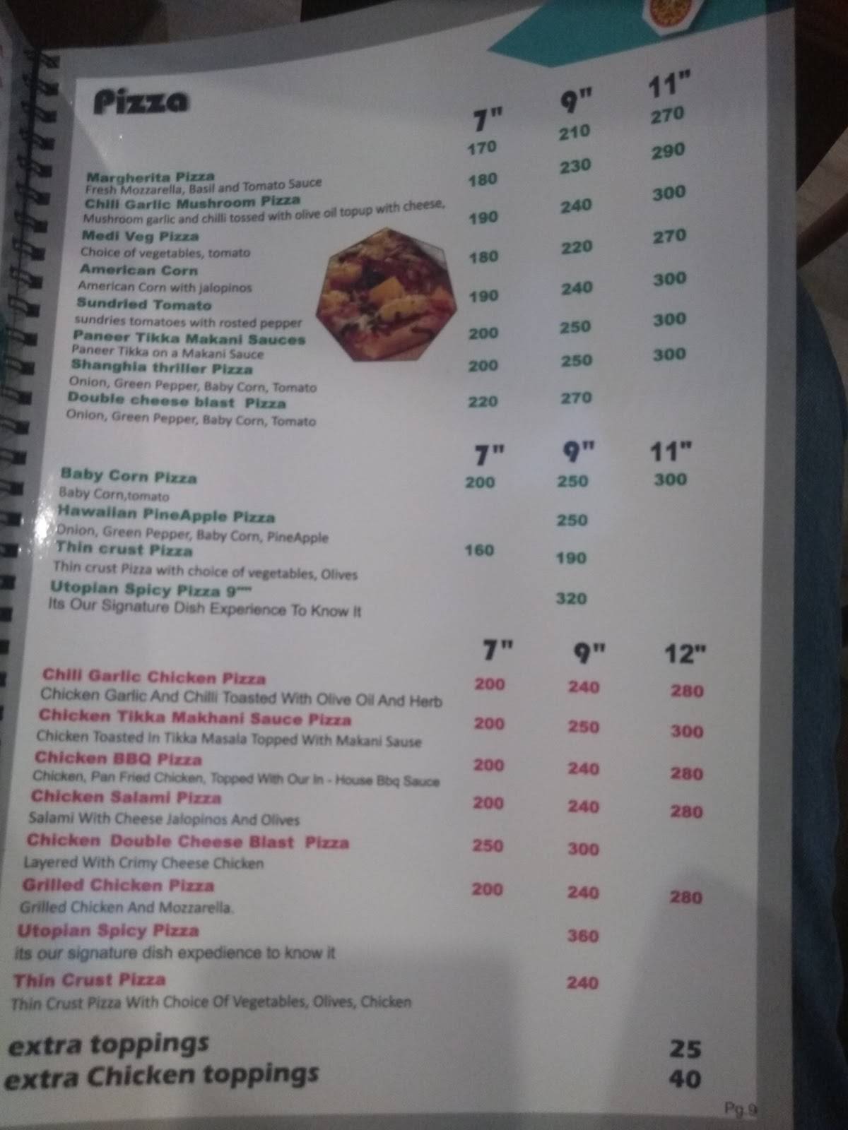 Cafe Utopia menu