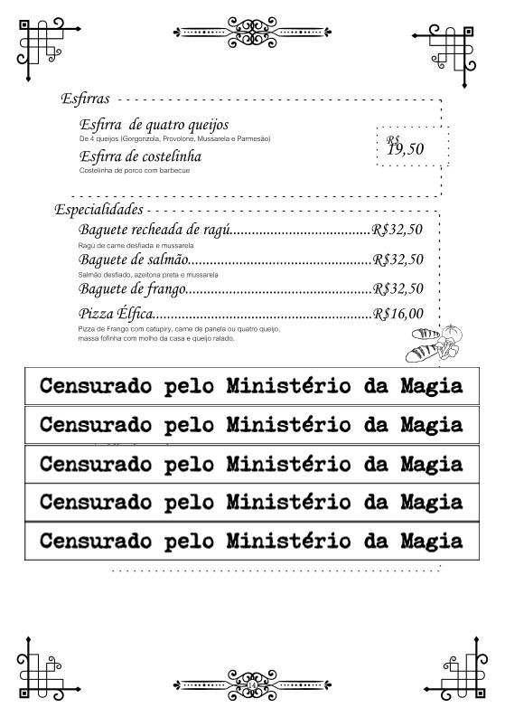 Caldeirão Furado Café/Pub cardápio