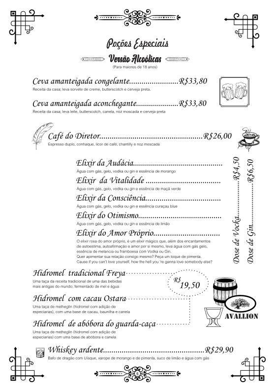 Caldeirão Furado Café/Pub cardápio