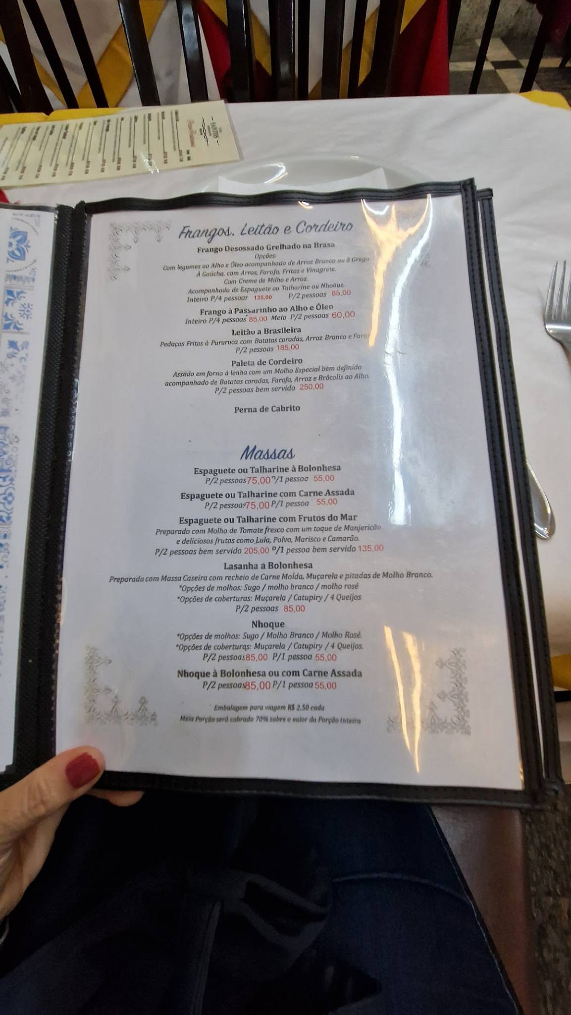 Casa Santos Restaurante cardápio