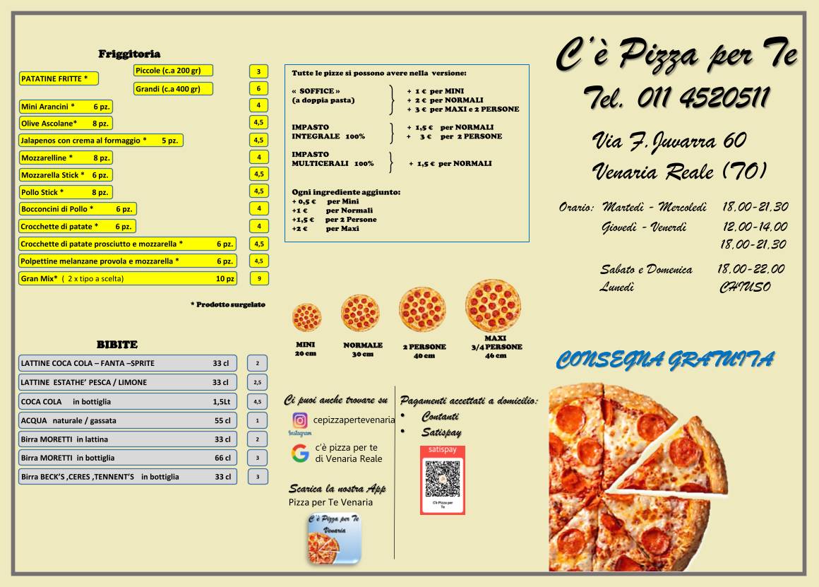 Menu di C'é Pizza Per Te 