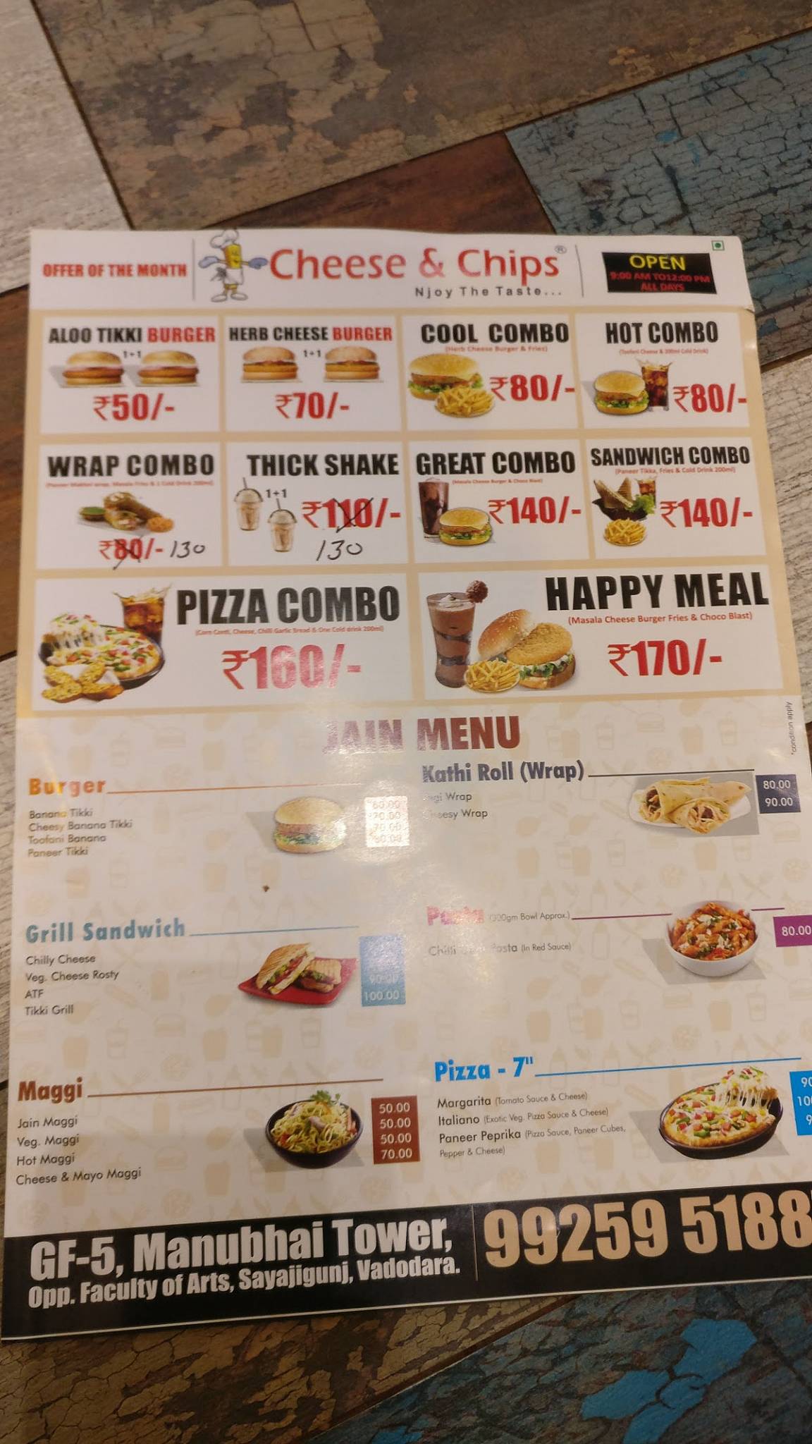 Menu at Cheese & Chips, Vadodara, 5
