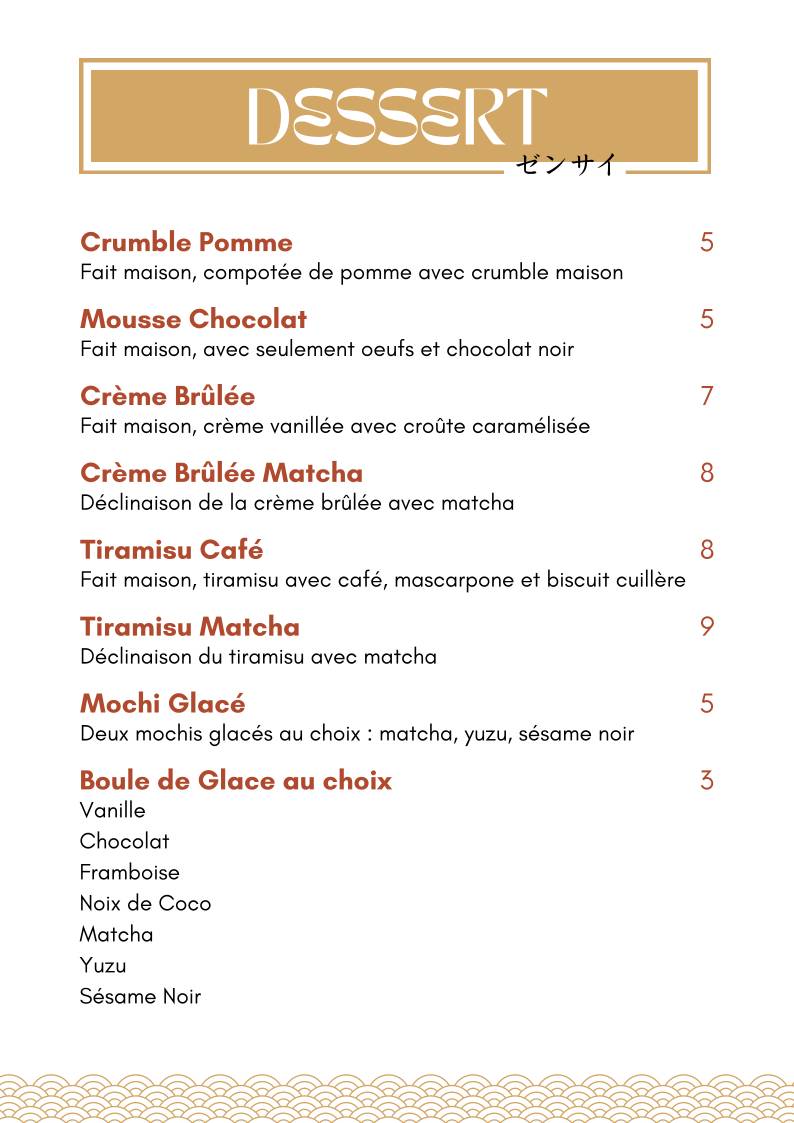 Menu de Chez Stephane