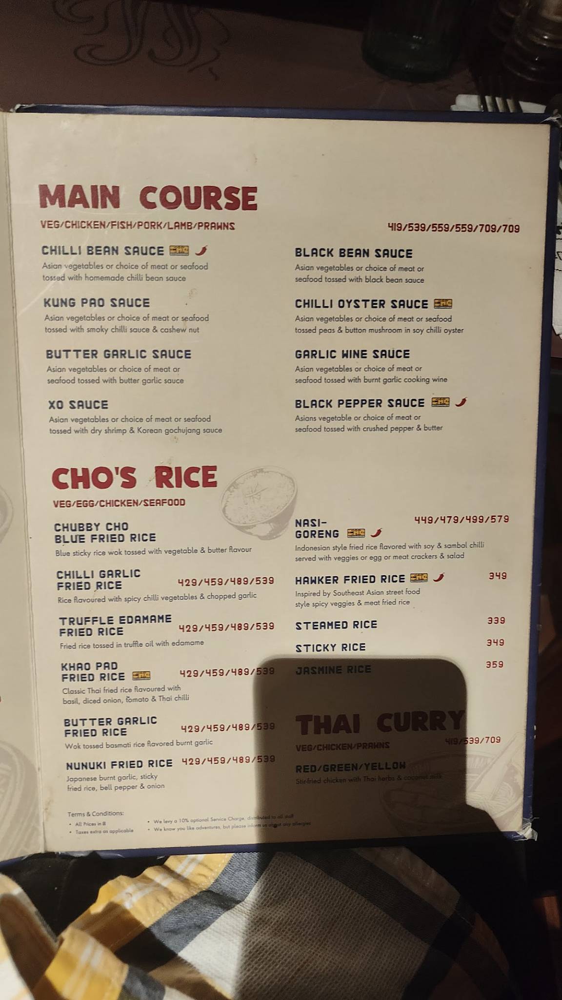 Chubby Cho menu