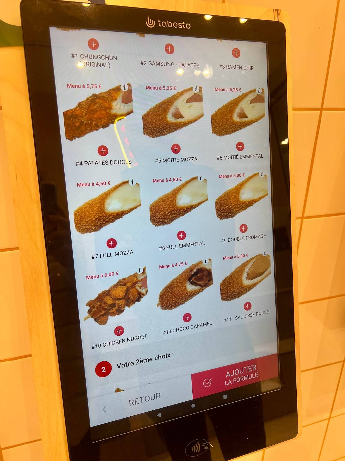 Menu de Chungchun Ricedog Coréen Toulon