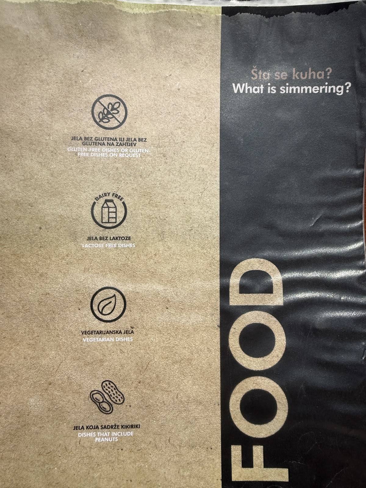 Menu di Restaurant Cisterna 