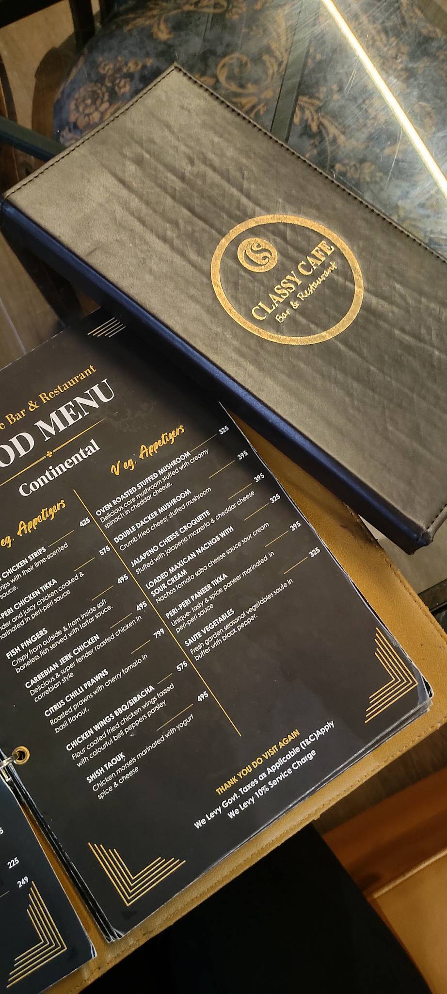 Classy Cafe Bar & Restaurant menu