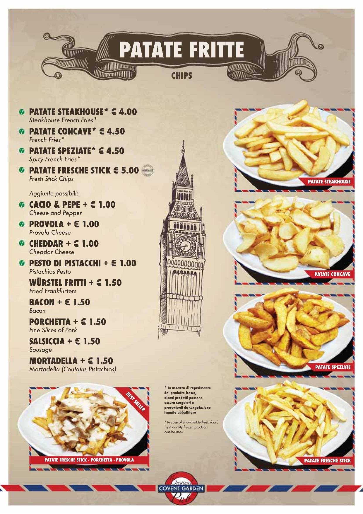 Menu di Covent Garden Pub 