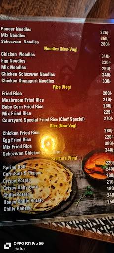D' Courtyard Restaurant menu