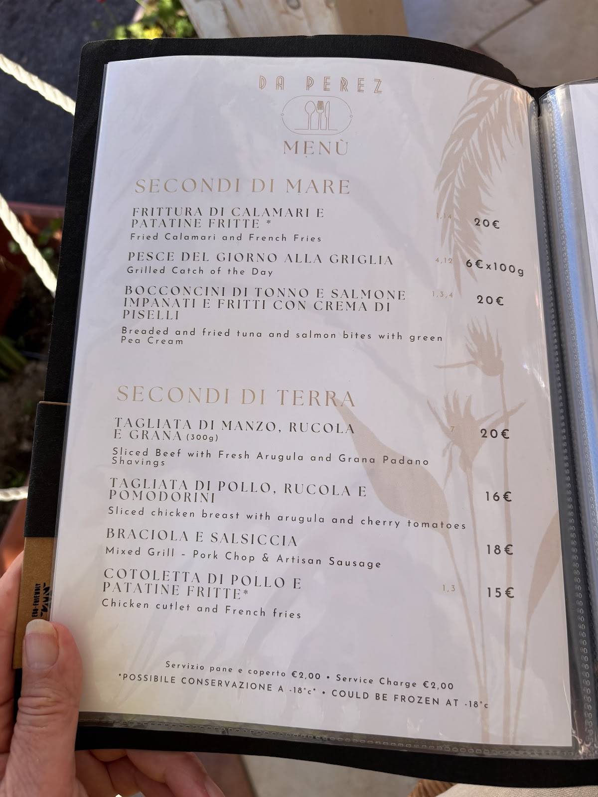 Menu di DaPerez 