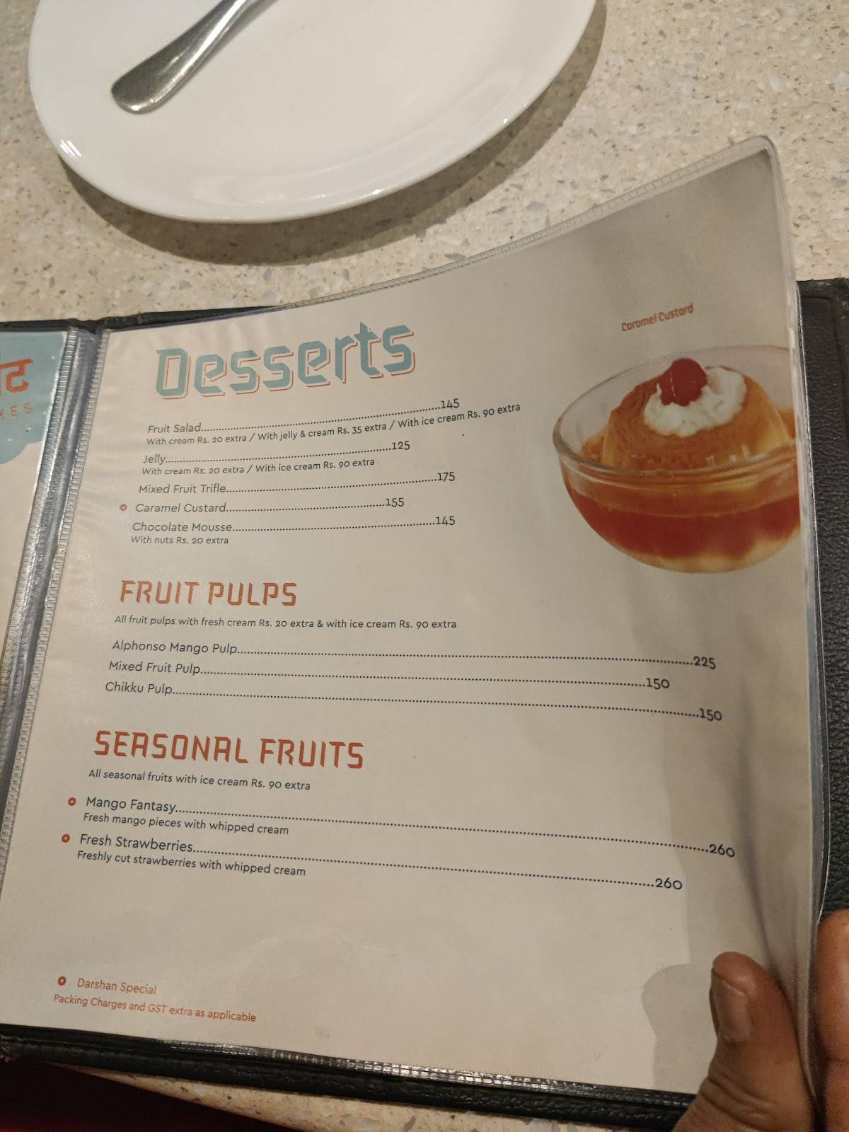 Darshan Restaurant menu