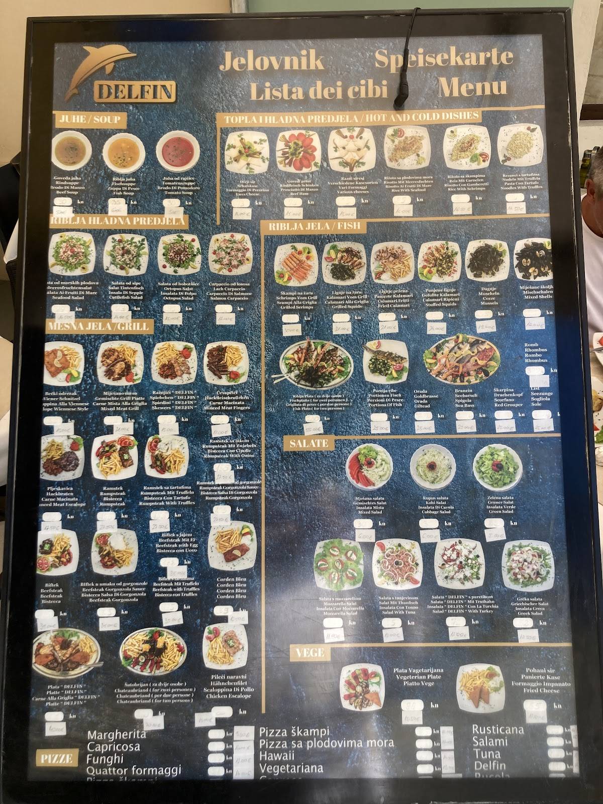 Menu di Restaurant Delfin 