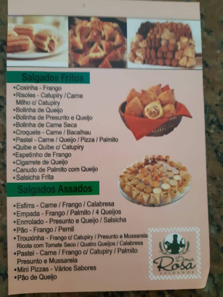 Dona Rosa Salgados cardápio
