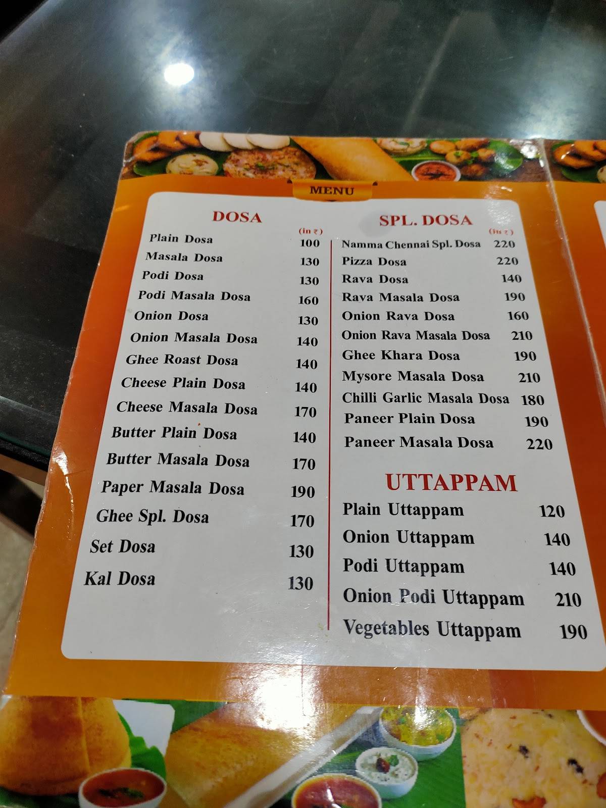 Dosa Express Namma Chennai menu