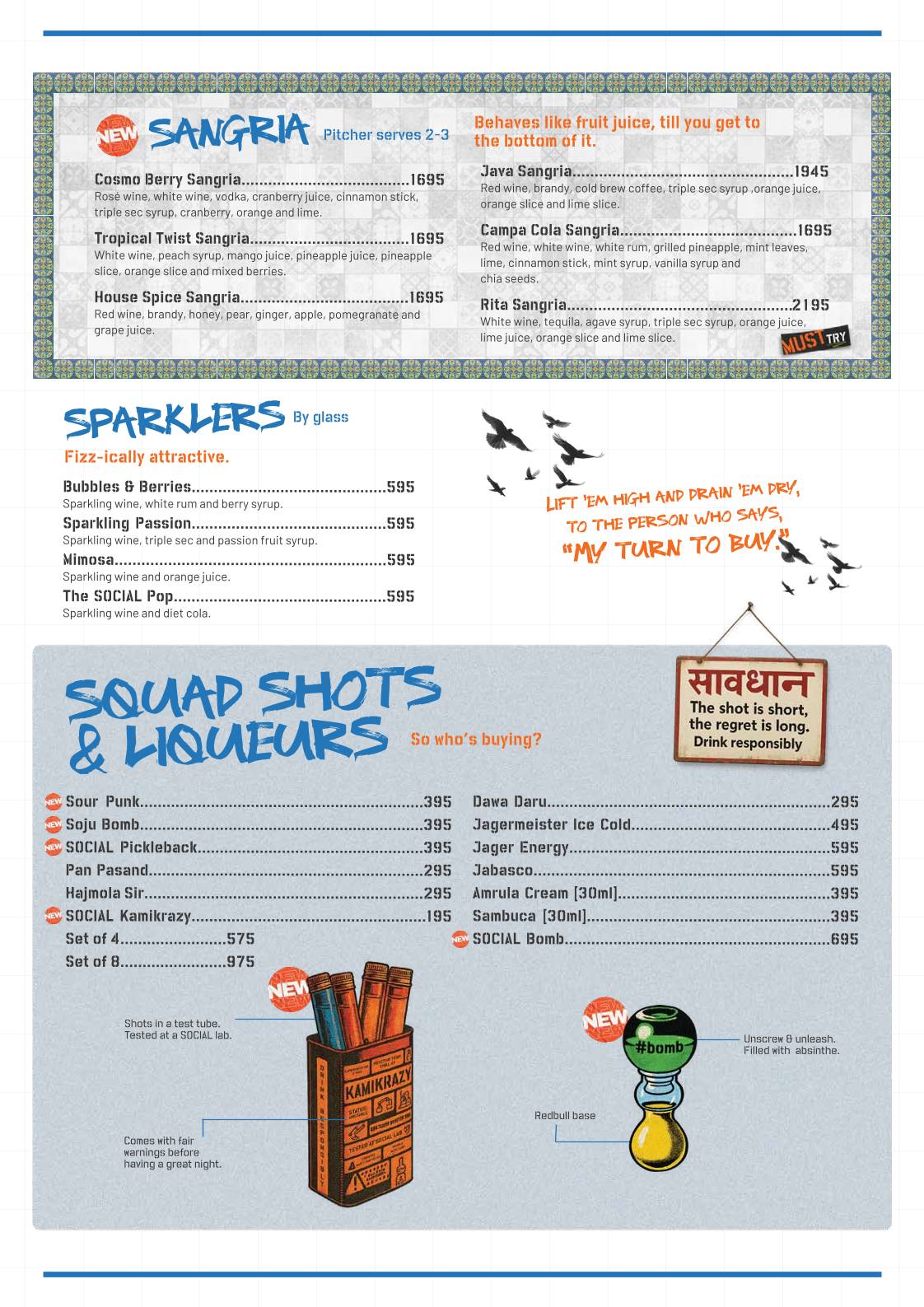 Dwarka Social menu