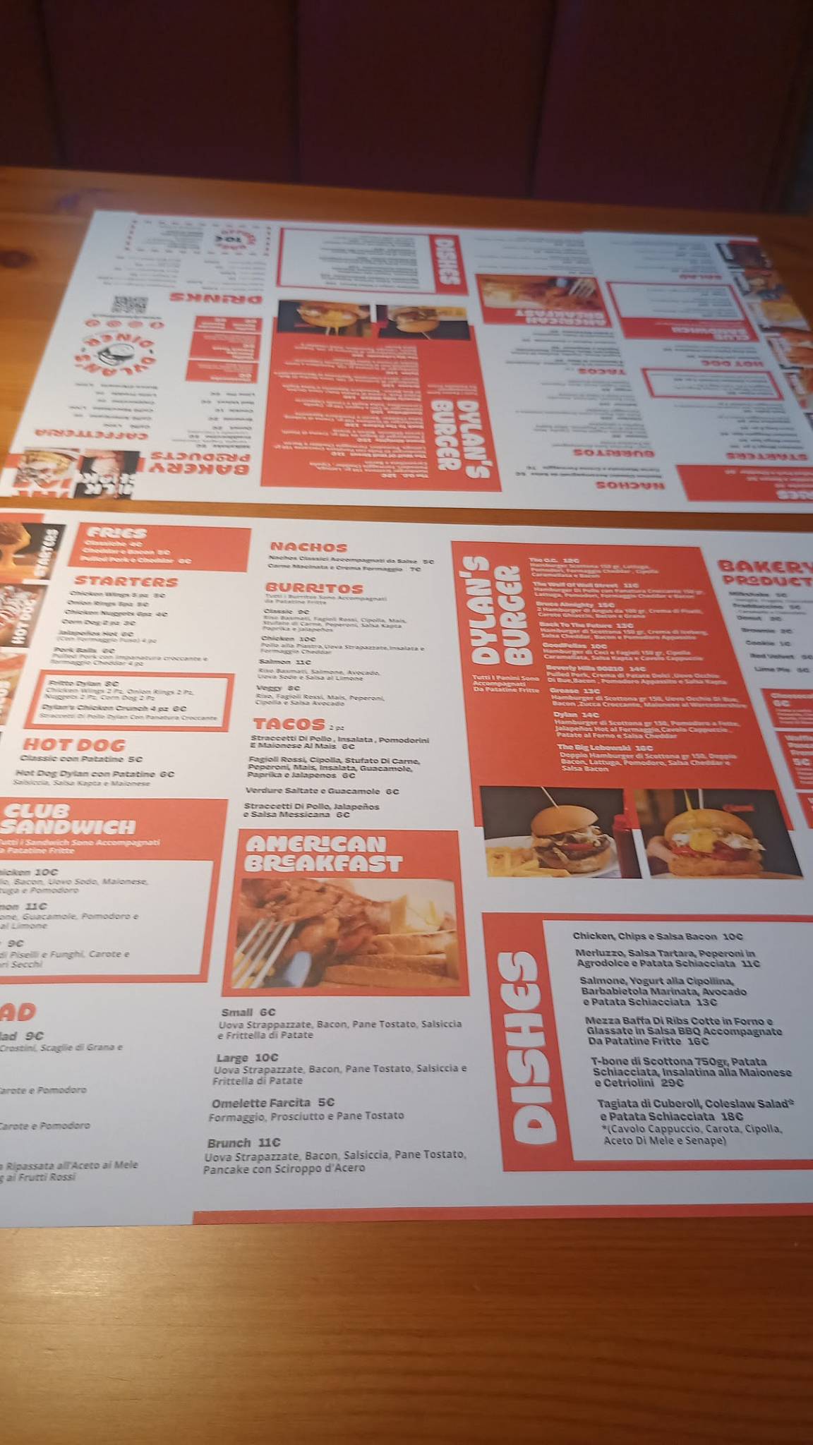 Menu di Dylan's Diner 