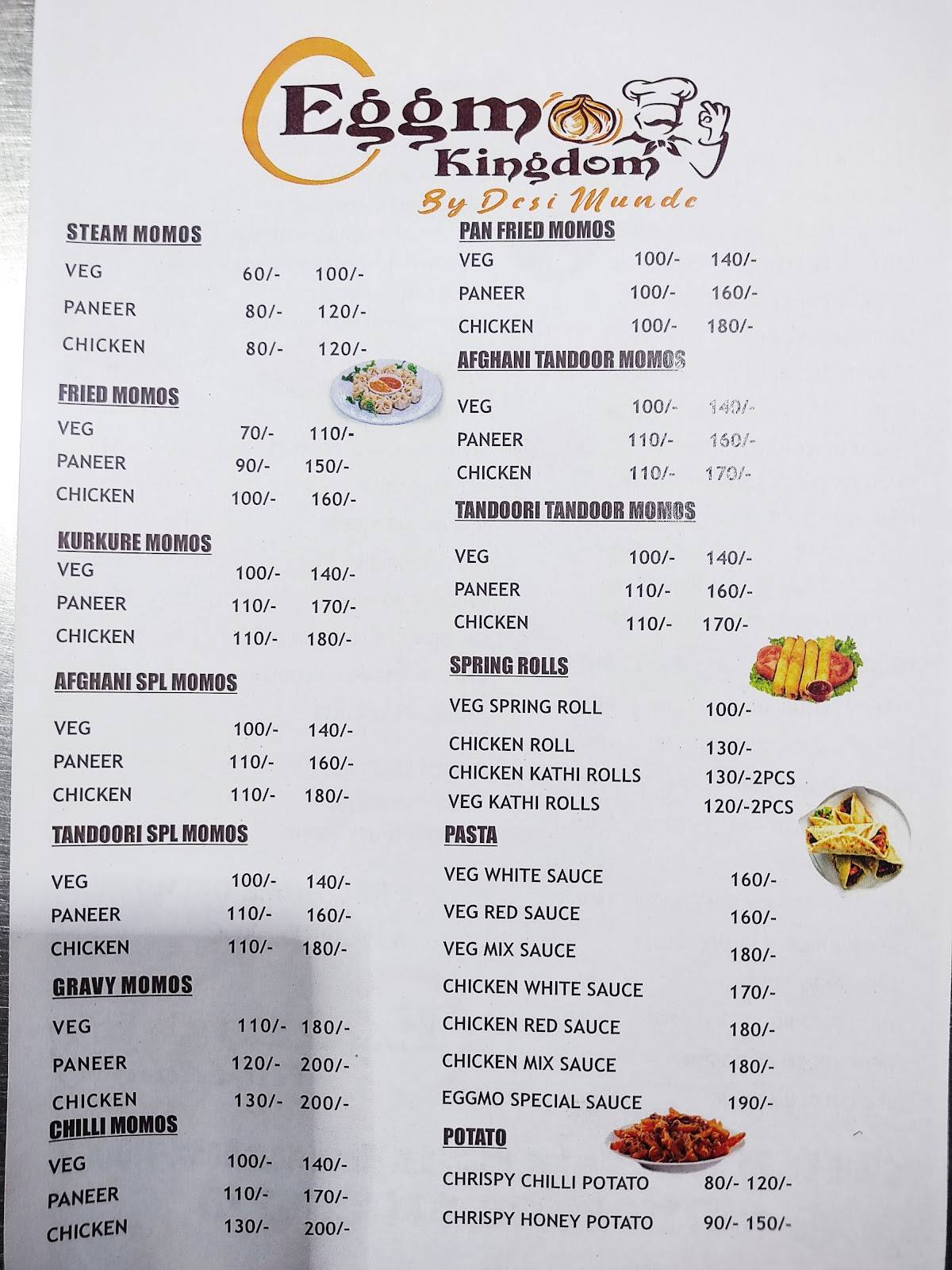 Eggmo Kingdom By Desi Munde menu