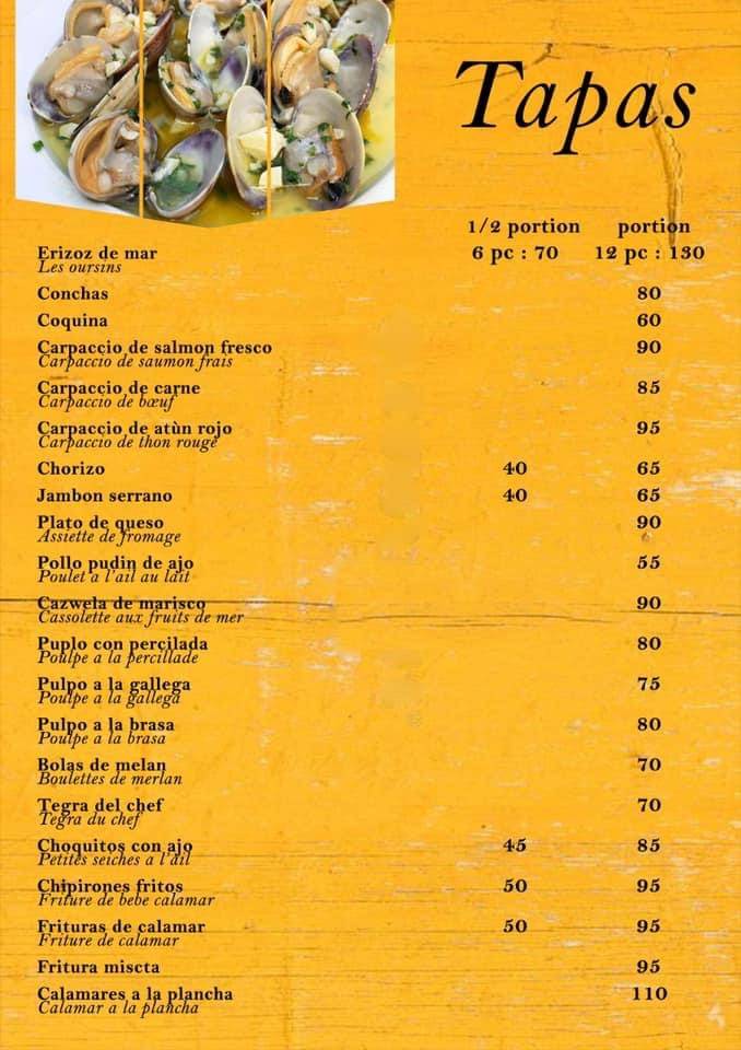 Menu de El Chapo
